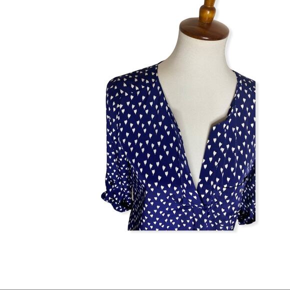 Pixley Blue and White Flower Print Flowy Blouse Size Small - Picture 6 of 6